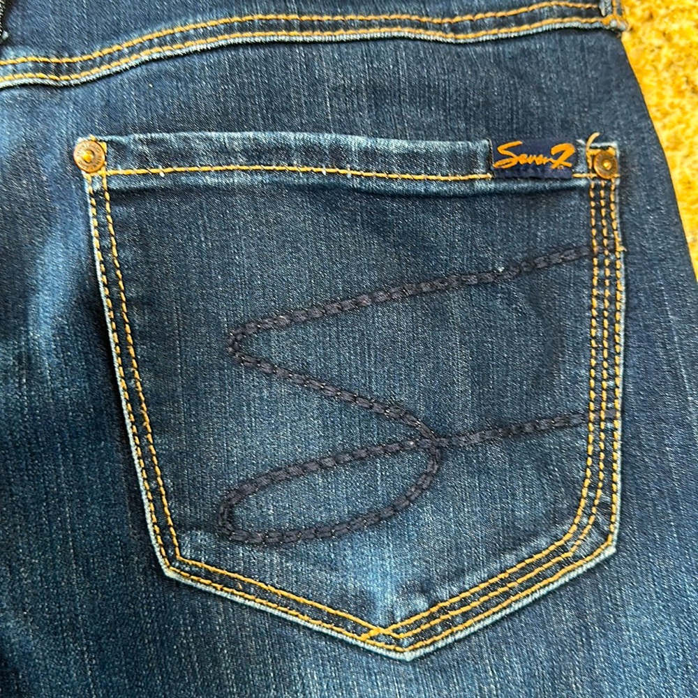NWOT - SEVEN7 - Straight Leg Jeans Size 12 Embroidered Denim RN 109890 stretch - Picture 7 of 13
